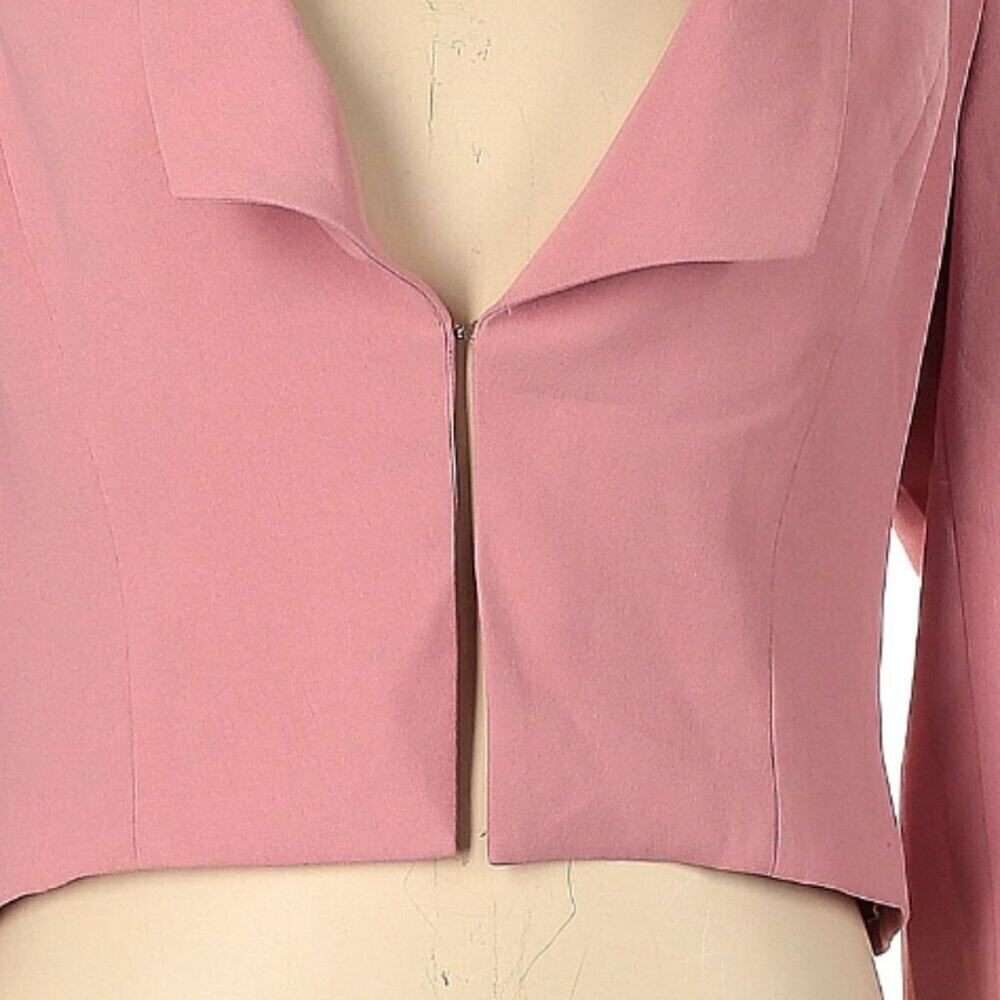 NWT Bebe Pink Blazer Cropped Chelsea Collar Open-Front Pastel Girlhoodcore Sz 12 - Picture 7 of 11